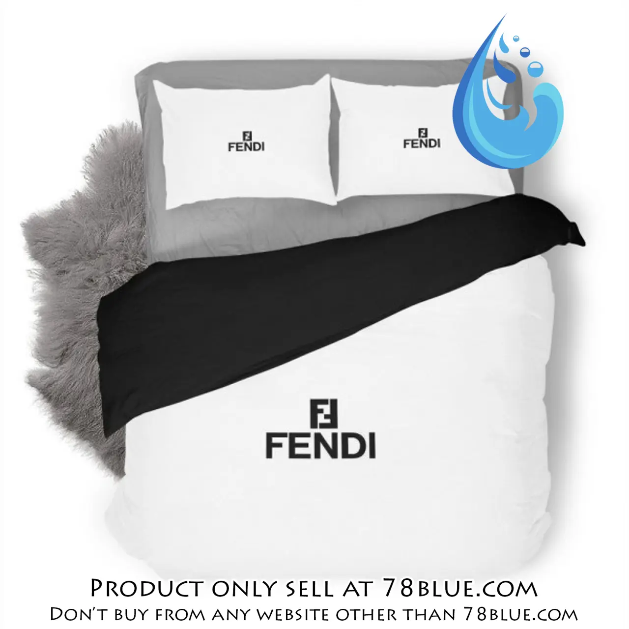 Fendi luxury logo fashion brand premium bedding set home decor 78b5612398